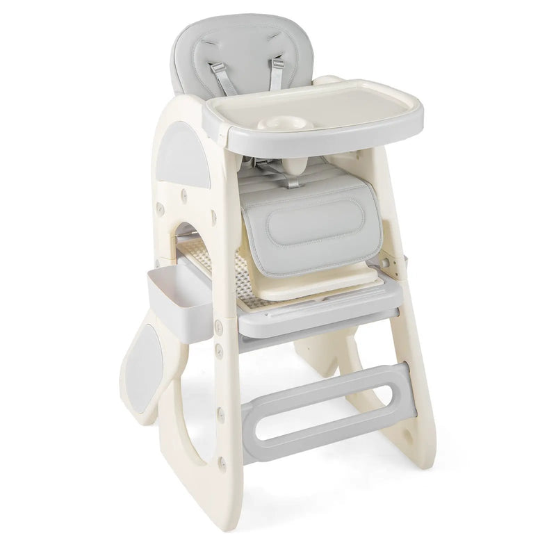 Convertible Baby High Chair with Double-layer Tray and Adjustable Backrest by DirectDeals