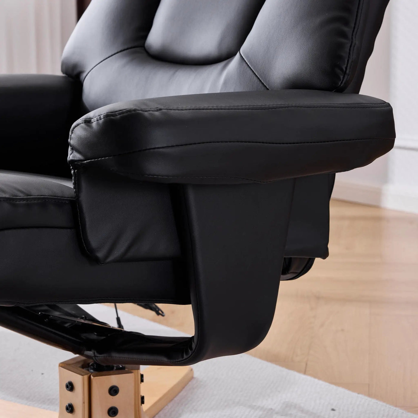 Upholstered Heated Massage 360° Swivel Accent Chair With Ottoman by HouseOfZazla