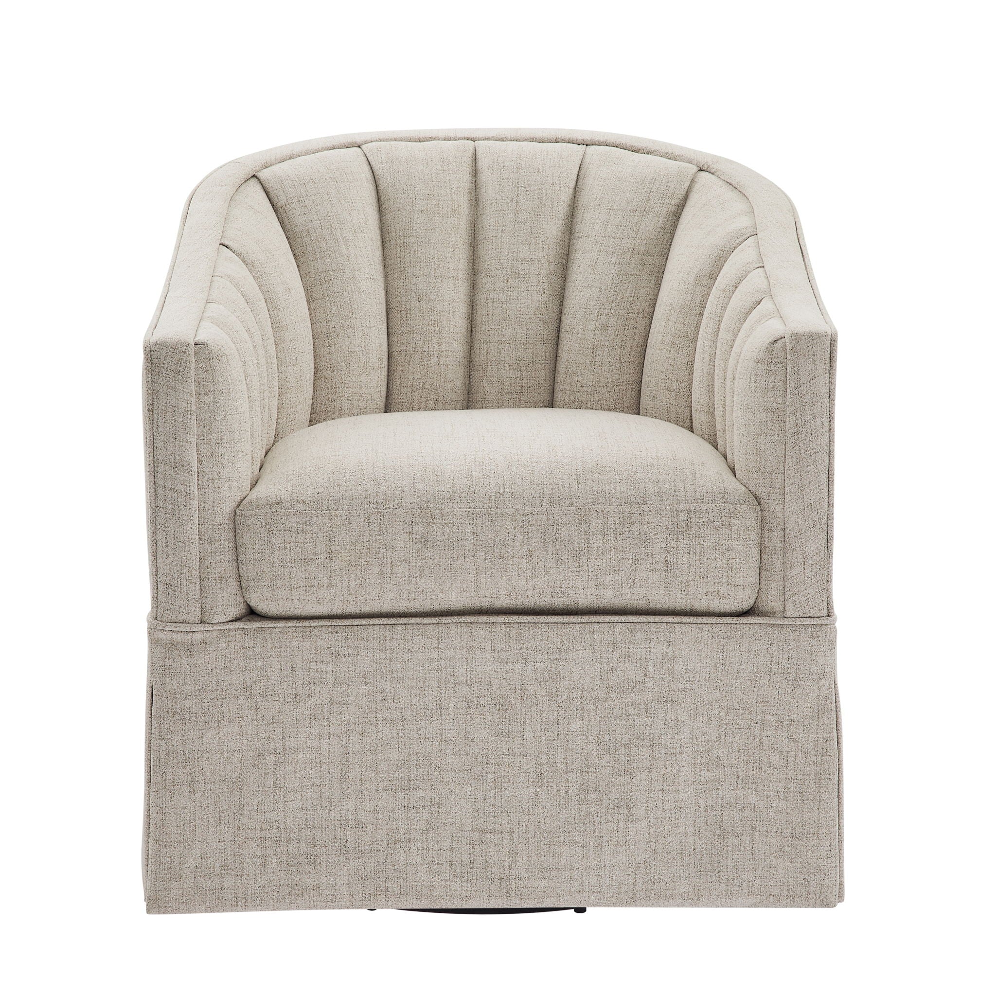 Solitude - Skirted Swivel Accent Chair With Hemp Like by HouseOfZazla