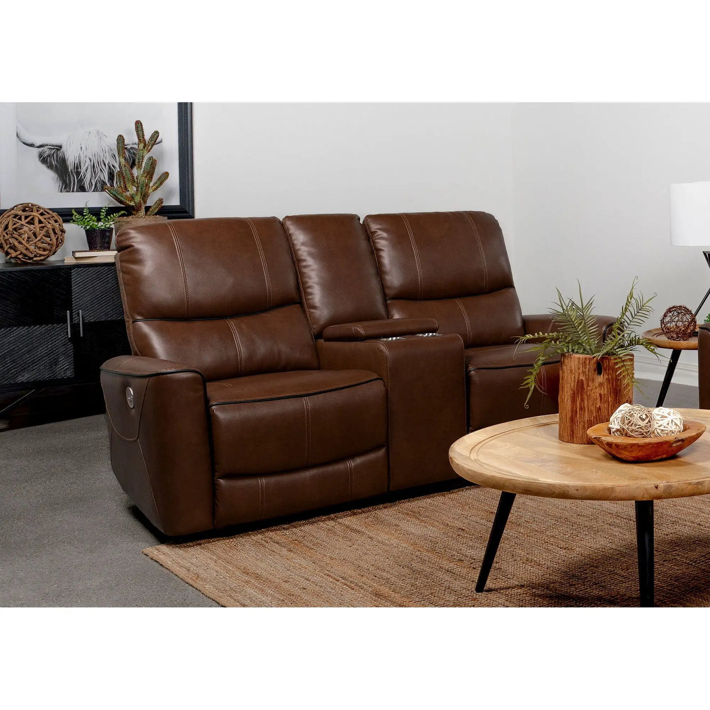 Denson - Power Reclining Loveseat With Console And USB Port by HouseOfZazla