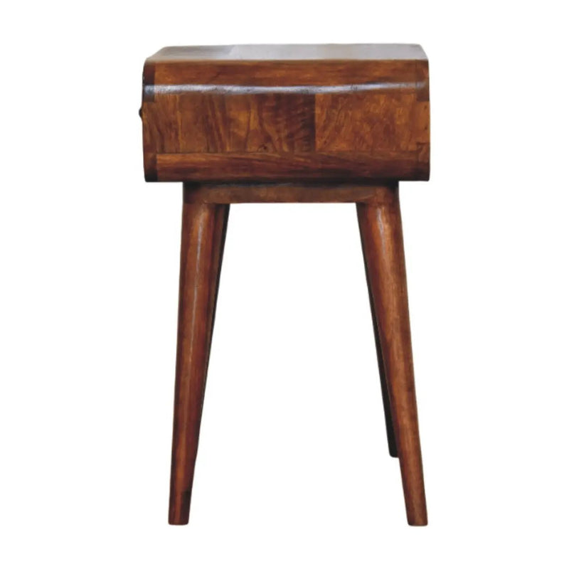 Avora Chestnut Nightstand with 1-Drawer, Nordic Legs by HouseOfZazla