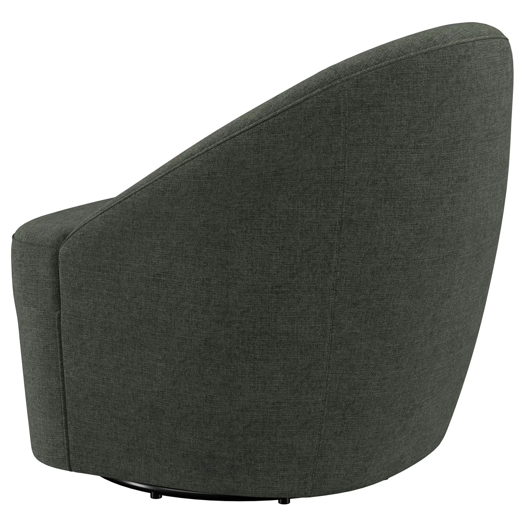 Leon Upholstered Barrel Accent Swivel Chair Hunter Green by Unique Piece Furniture