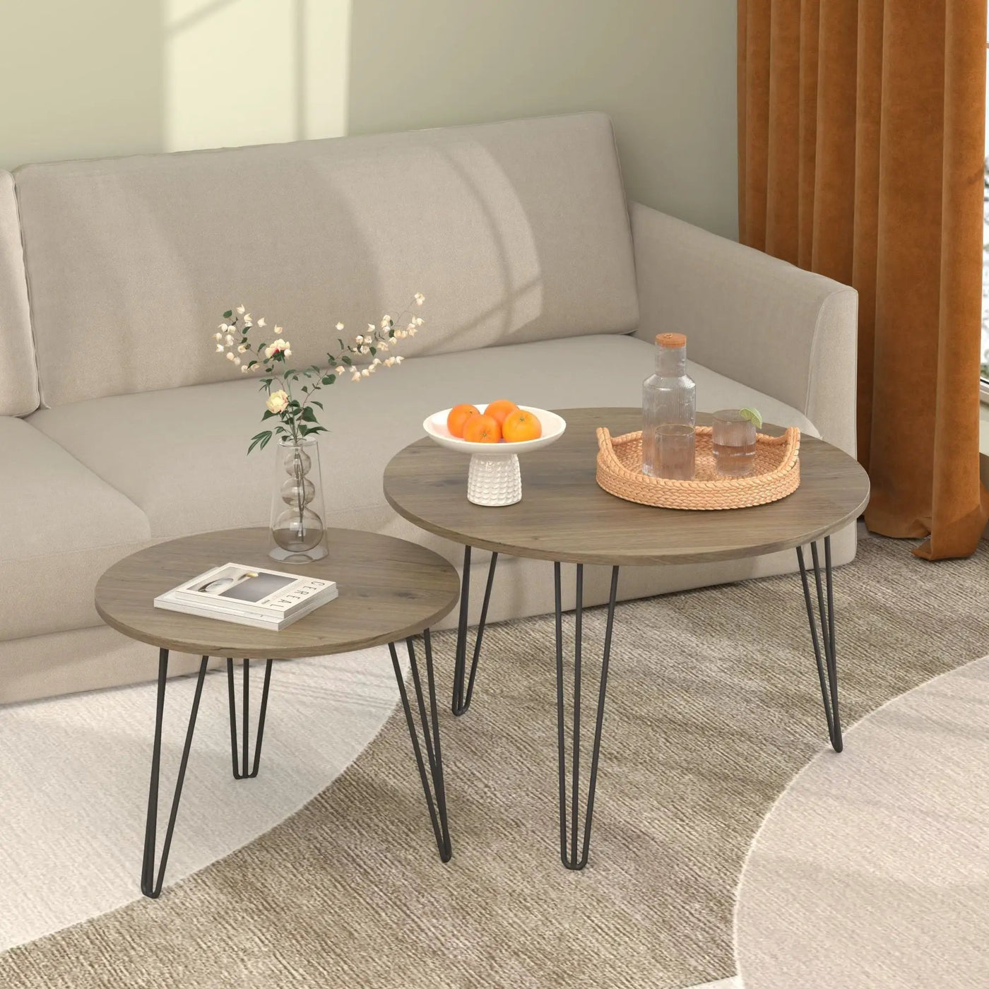 Round Nesting Coffee Table For Living Room (Set of 2) by HouseOfZazla