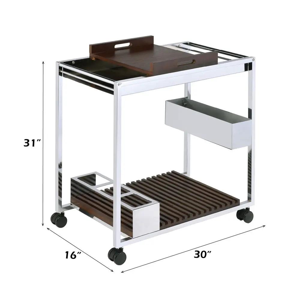 Lisses - Serving Cart - Chrome by Unique Piece Furniture