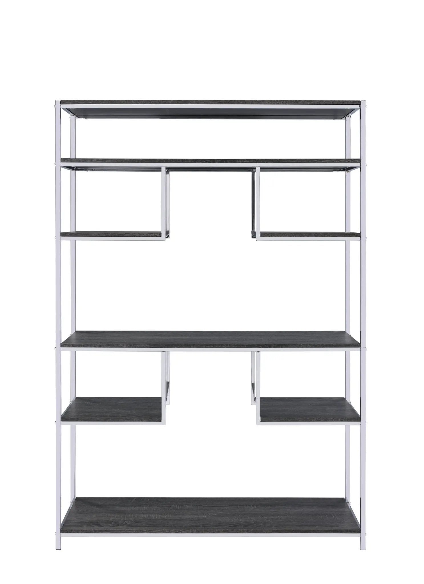 Vonara - Bookshelf - Chrome / Gray / Oak by Unique Piece Furniture