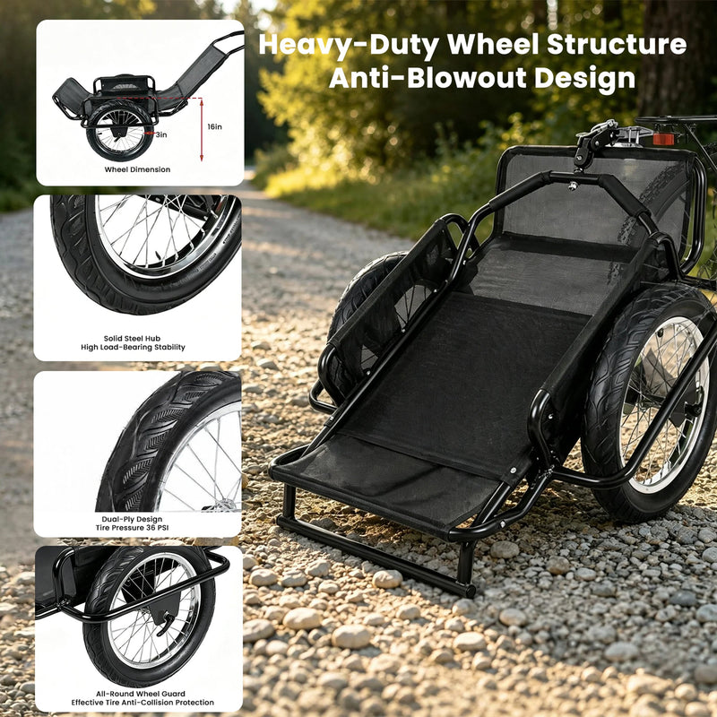 Heavy-Duty Bike Cargo Trailer with Steel Frame – 320 lb Load Capacity, photo 4 of 10