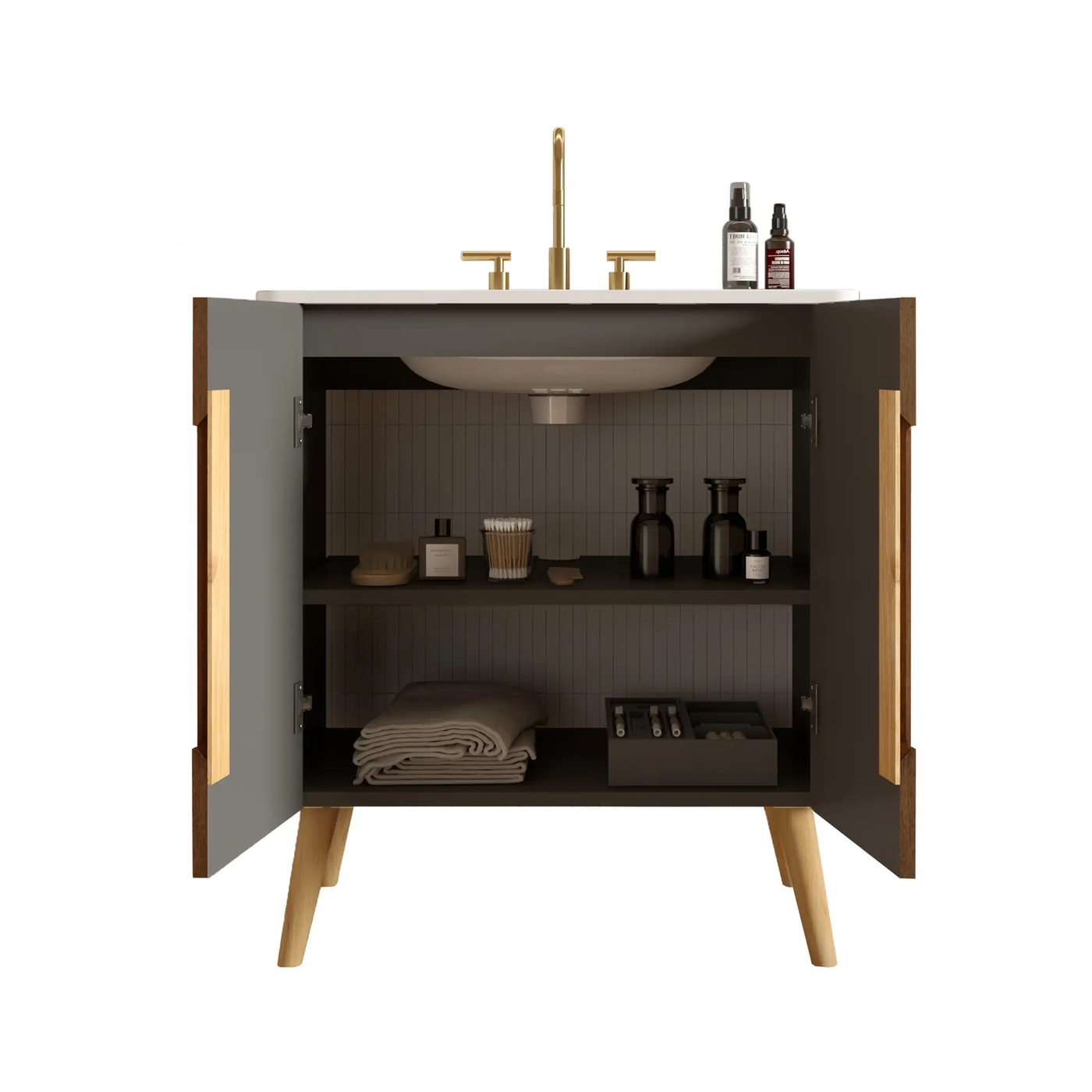 Etna 30"F Striped Bathroom Vanity by HouseOfZazla