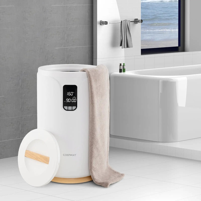 20L Hot Towel Warmer Bucket with 30/60/90 Min Heating Time-White by DirectDeals