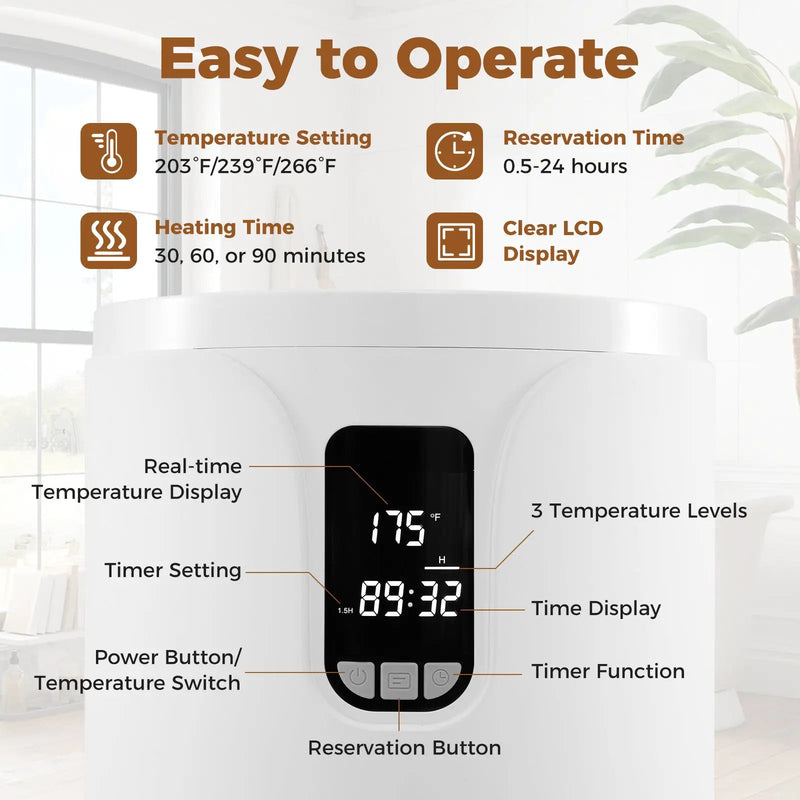 20L Hot Towel Warmer Bucket with 30/60/90 Min Heating Time-White by DirectDeals