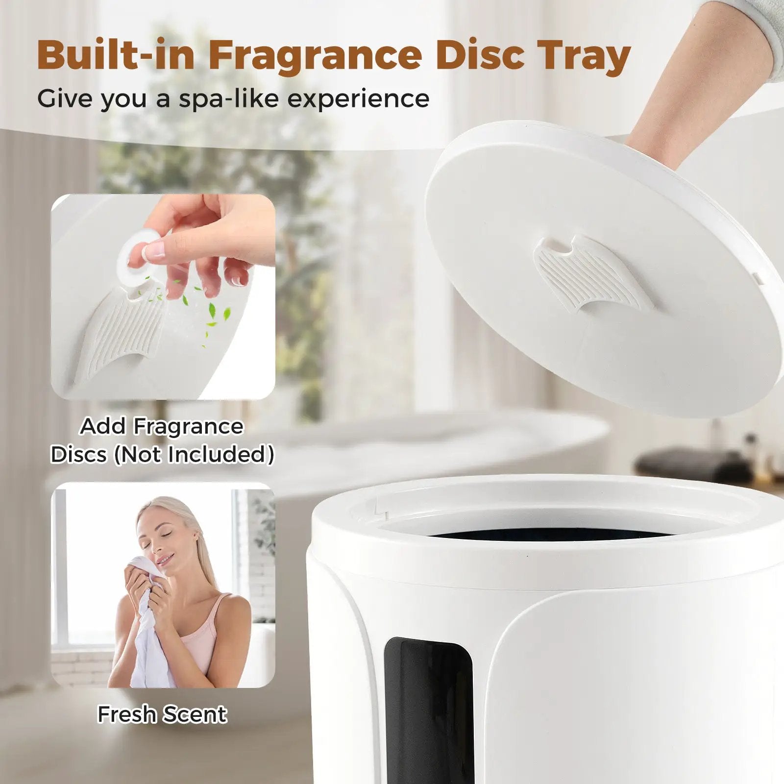 20L Hot Towel Warmer Bucket with 30/60/90 Min Heating Time-White by DirectDeals