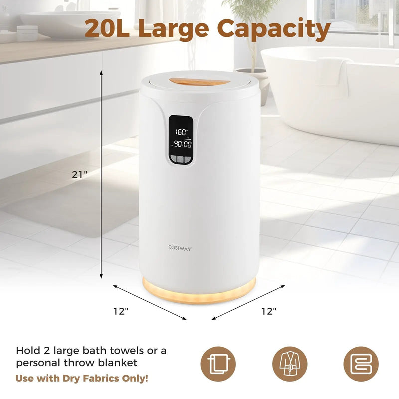 20L Hot Towel Warmer Bucket with 30/60/90 Min Heating Time-White by DirectDeals