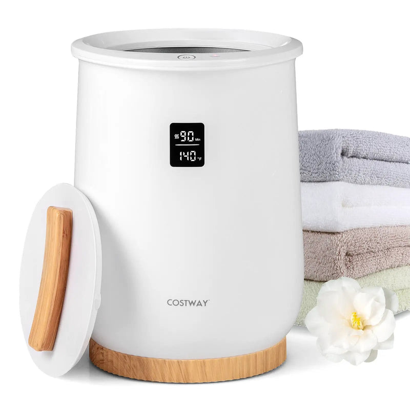 20L Large Heated Towel Warmer with LED Display and Button Control-White by DirectDeals