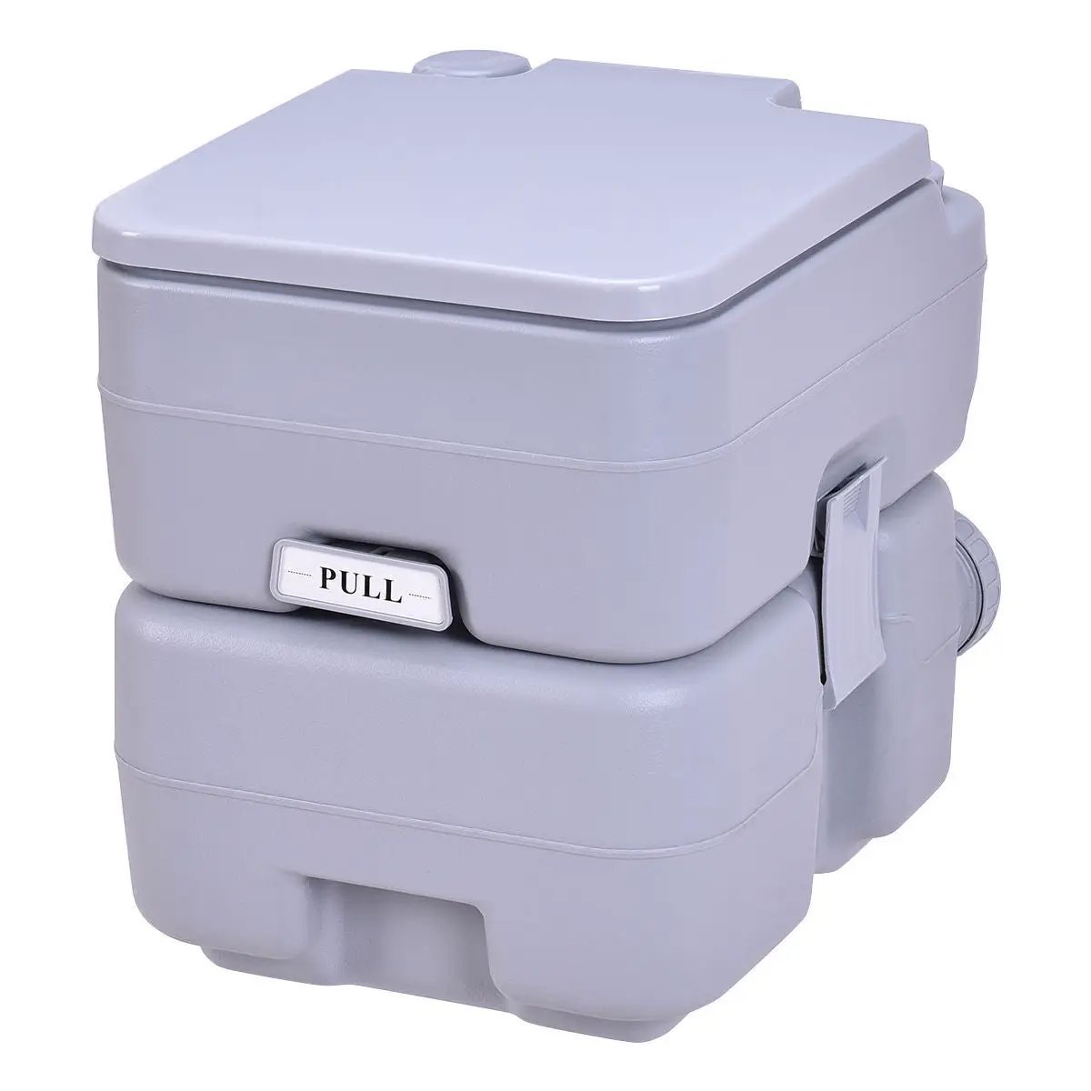 5.3 Gallon Portable Toilet with Waste Tank and Built-in Rotating Spout-Gray by DirectDeals