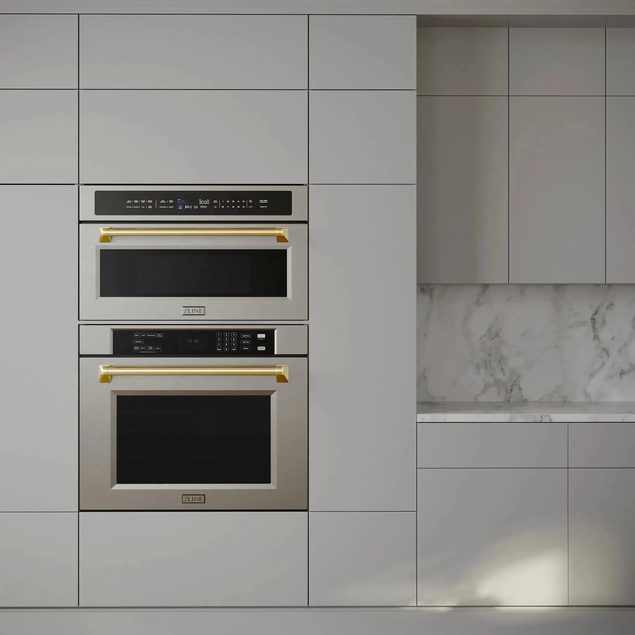 ZLINE 30" Autograph Edition Professional True Convection Single Wall Oven, Air Fry, Self Clean, Stainless Steel, Gold WASZ-30-G by Farmhouse Kitchen and Bath