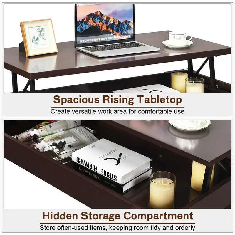 Lift Top Coffee Pop-UP Cocktail Table by DirectDeals
