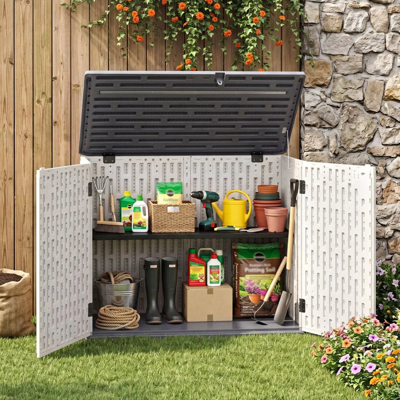 20 Cu.Ft Horizontal Resin Storage Shed with Adjustable Shelf by DirectDeals