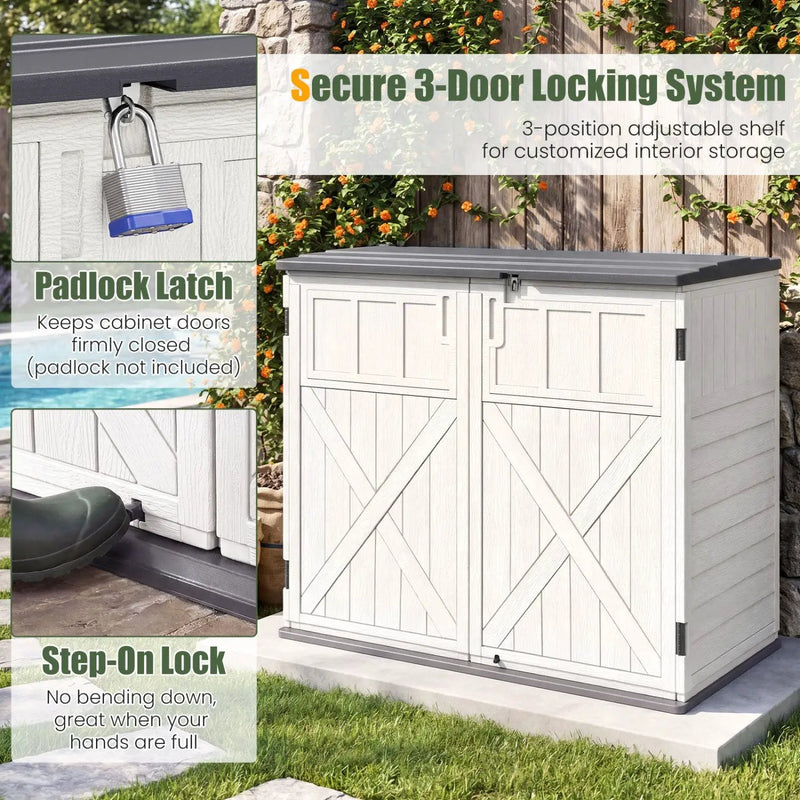 20 Cu.Ft Horizontal Resin Storage Shed with Adjustable Shelf by DirectDeals