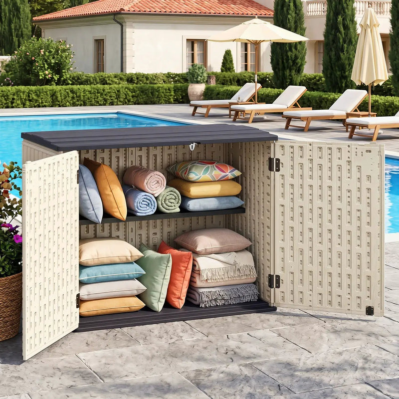 20 Cu.Ft Horizontal Resin Storage Shed with Adjustable Shelf by DirectDeals