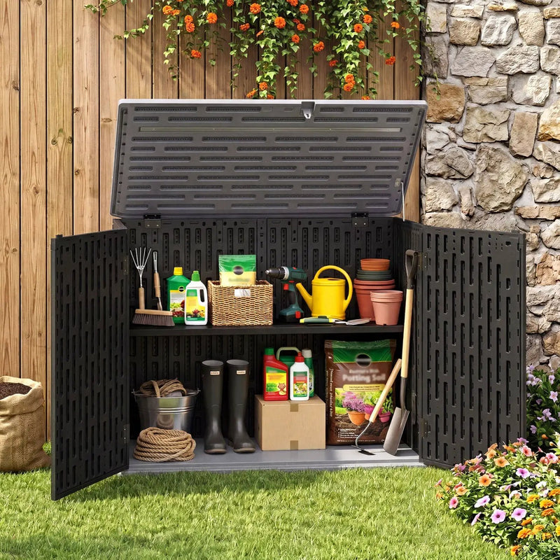 20 Cu.Ft Horizontal Resin Storage Shed with Adjustable Shelf by DirectDeals