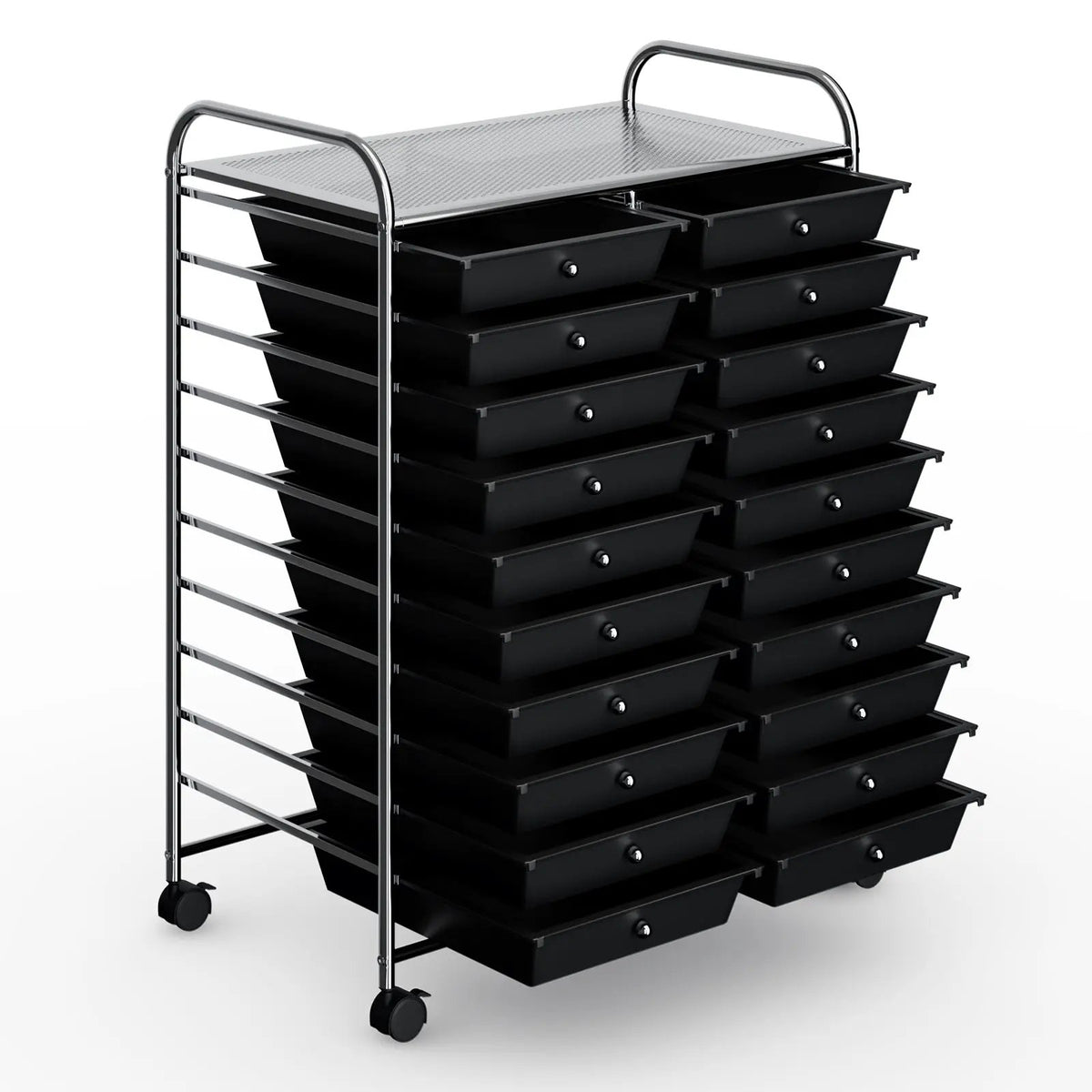 20 Drawers Storage Rolling Cart Studio Organizer-Black by DirectDeals