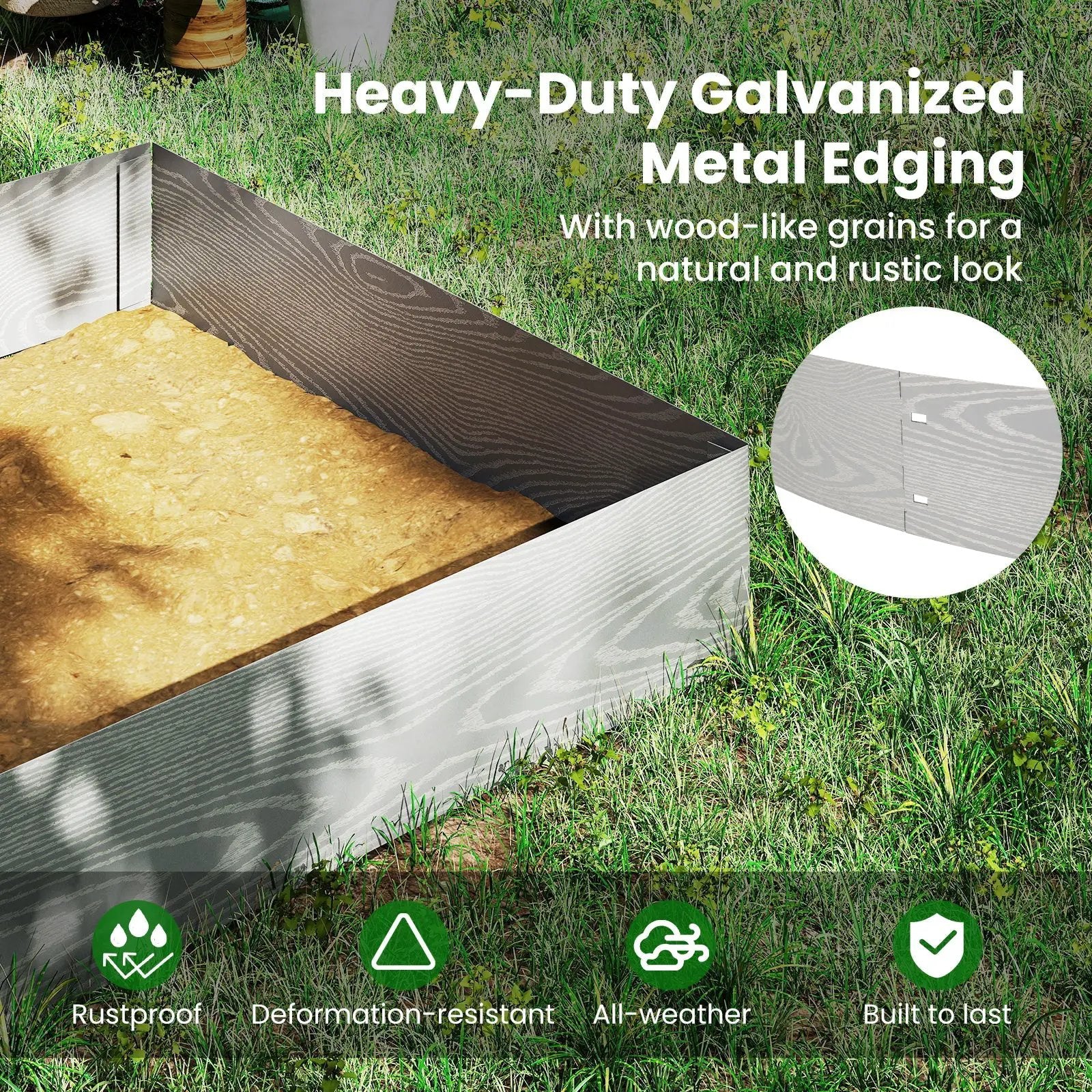 6-Pack 20 FT Galvanized Metal Landscape Edging for Lawn Yard by DirectDeals