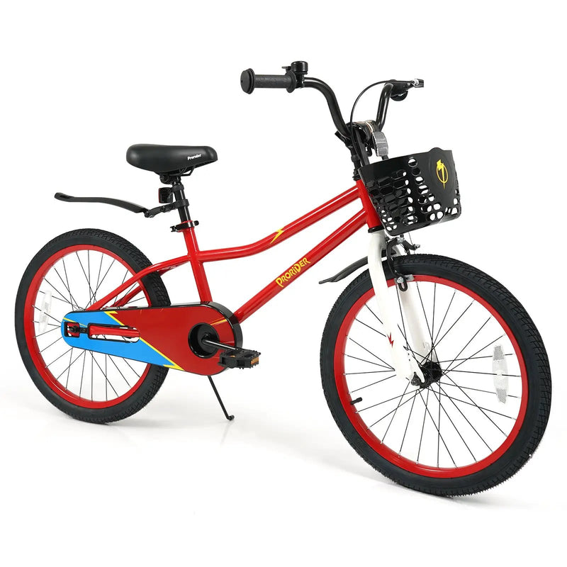 20 Inch Kids Bike Adjustable with Kickstand and Storage Basket for Aged 8+ Years by DirectDeals