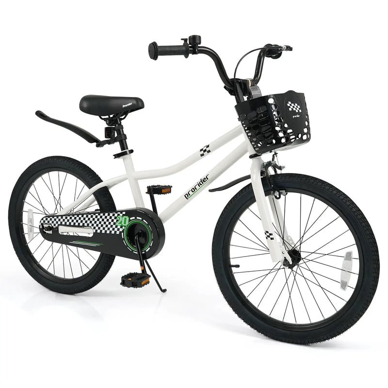 20 Inch Kids Bike Adjustable with Kickstand and Storage Basket for Aged 8+ Years by DirectDeals