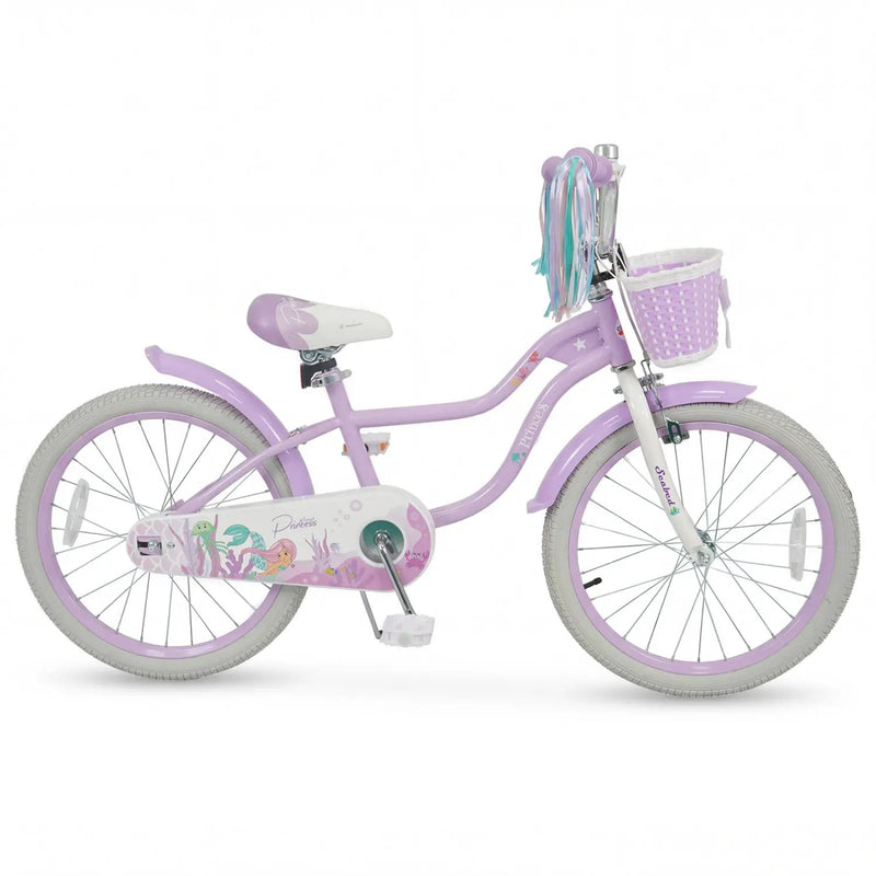 Kids Bike 12-20 Inch with Training Wheels & Basket Purple by DirectDeals