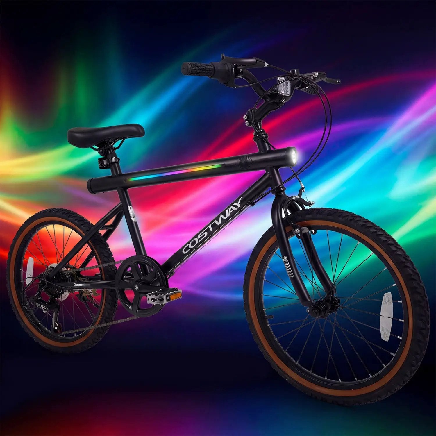20 Inch LED-lit Cycling Bike with 2 Speakers and Ambient Lights for Men and Women by DirectDeals