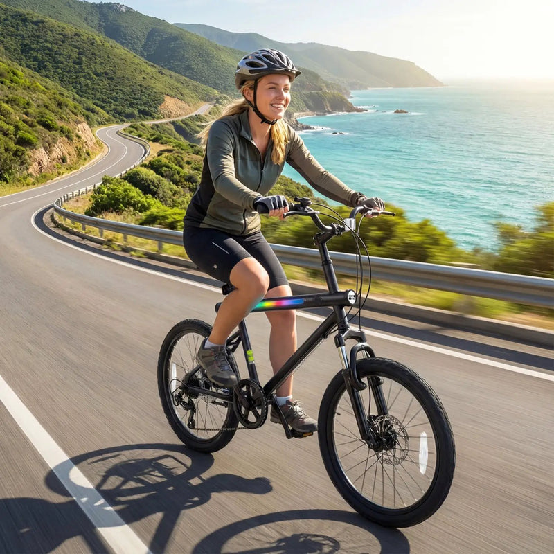 20 Inch Commuter Bicycle LED-lit with 6-Speed Shimano Twist Shifting and Stereo Speakers by DirectDeals