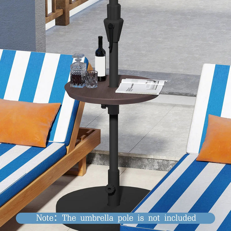 20 Inch Outdoor Adjustable Umbrella Table for 2 Sizes Patio Umbrella Pole by DirectDeals