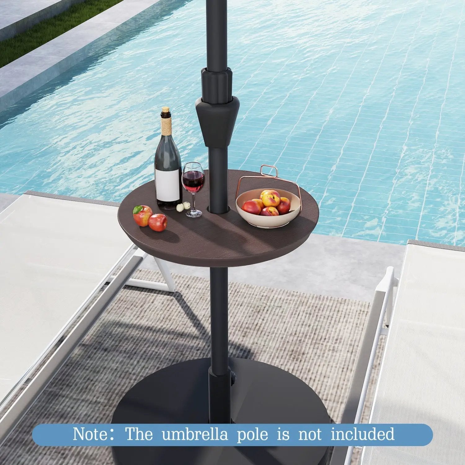 20 Inch Outdoor Adjustable Umbrella Table for 2 Sizes Patio Umbrella Pole by DirectDeals