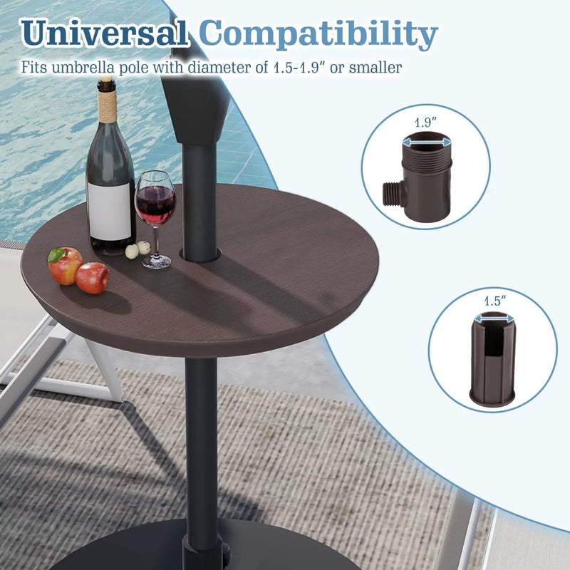 20 Inch Outdoor Adjustable Umbrella Table for 2 Sizes Patio Umbrella Pole by DirectDeals