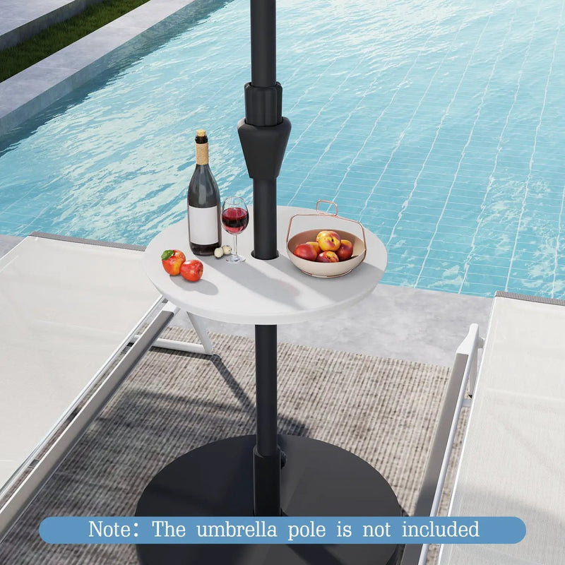 20 Inch Outdoor Adjustable Umbrella Table for 2 Sizes Patio Umbrella Pole by DirectDeals