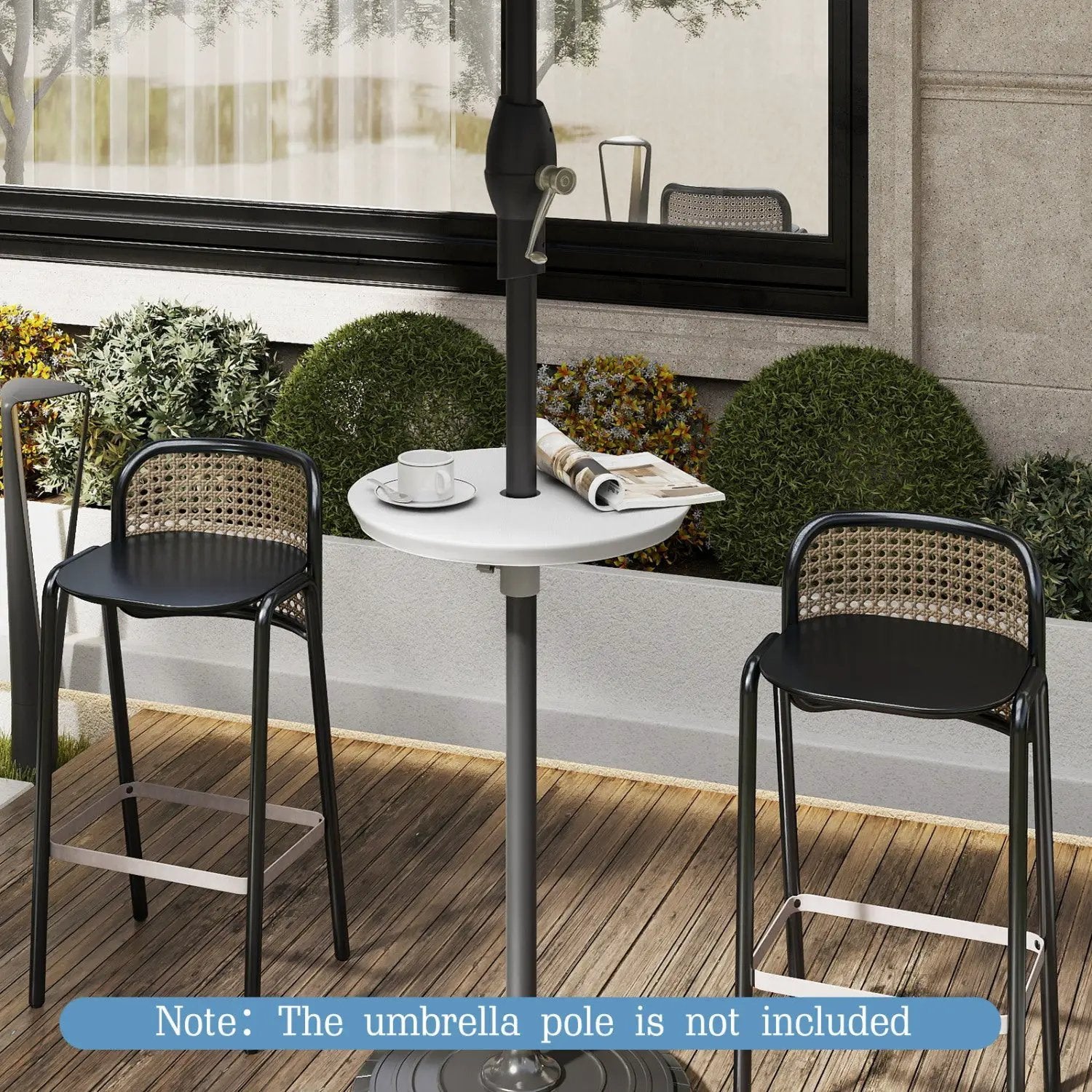 20 Inch Outdoor Adjustable Umbrella Table for 2 Sizes Patio Umbrella Pole by DirectDeals