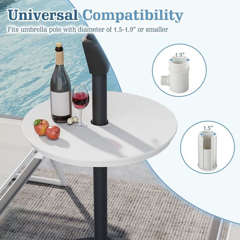 20 Inch Outdoor Adjustable Umbrella Table for 2 Sizes Patio Umbrella Pole by DirectDeals