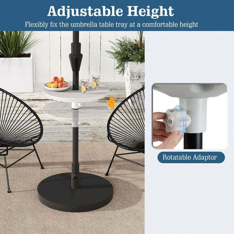 20 Inch Outdoor Adjustable Umbrella Table for 2 Sizes Patio Umbrella Pole by DirectDeals