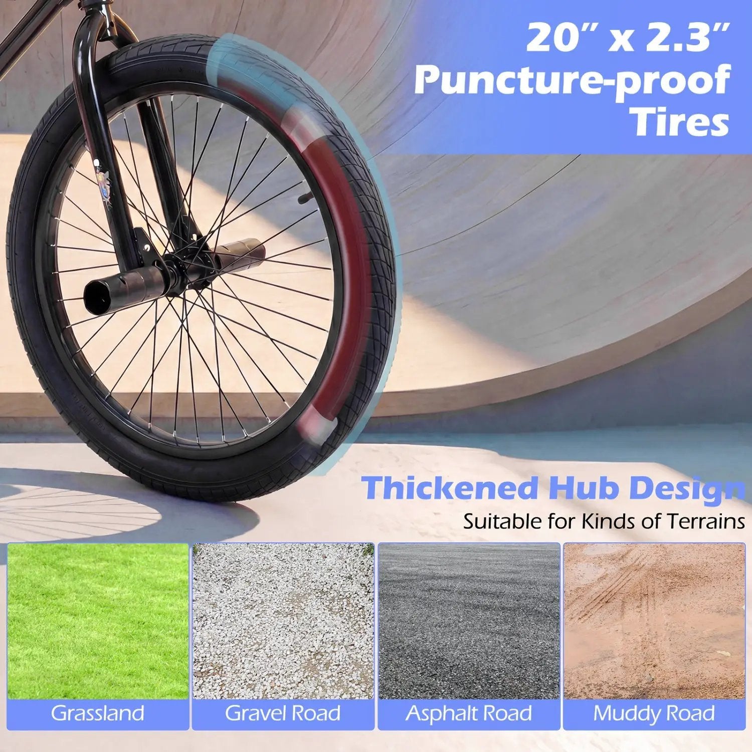 20 Inch BMX Trick Bike with 360° Steering for Kids & Teens by DirectDeals