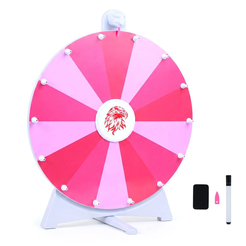 20 Inches 14 Slots Spin Wheel with Blackboard Marker for Prizes by DirectDeals