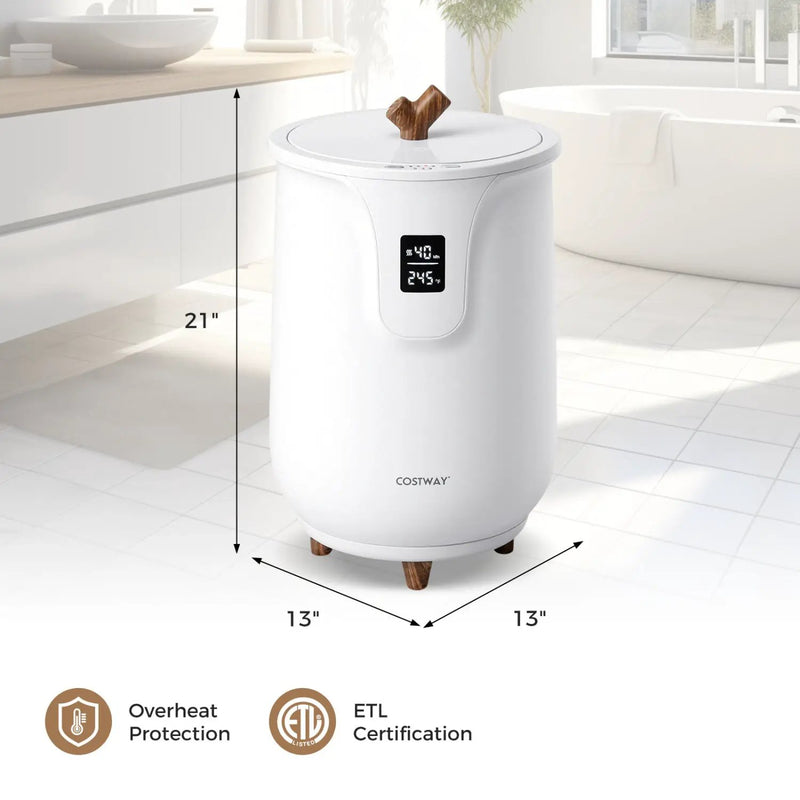 20 L Large Blanket and Towel Warmer with 3 Heat Levels for Bathroom-White by DirectDeals