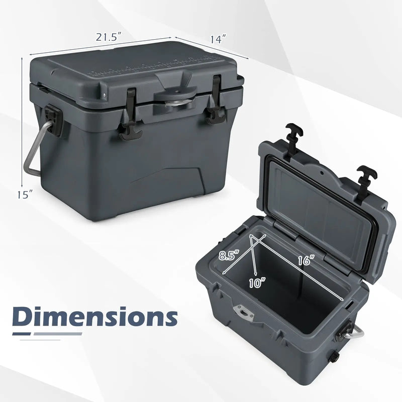 20 Quart Portable Hard Cooler with Built-in Ruler and Bottle by DirectDeals