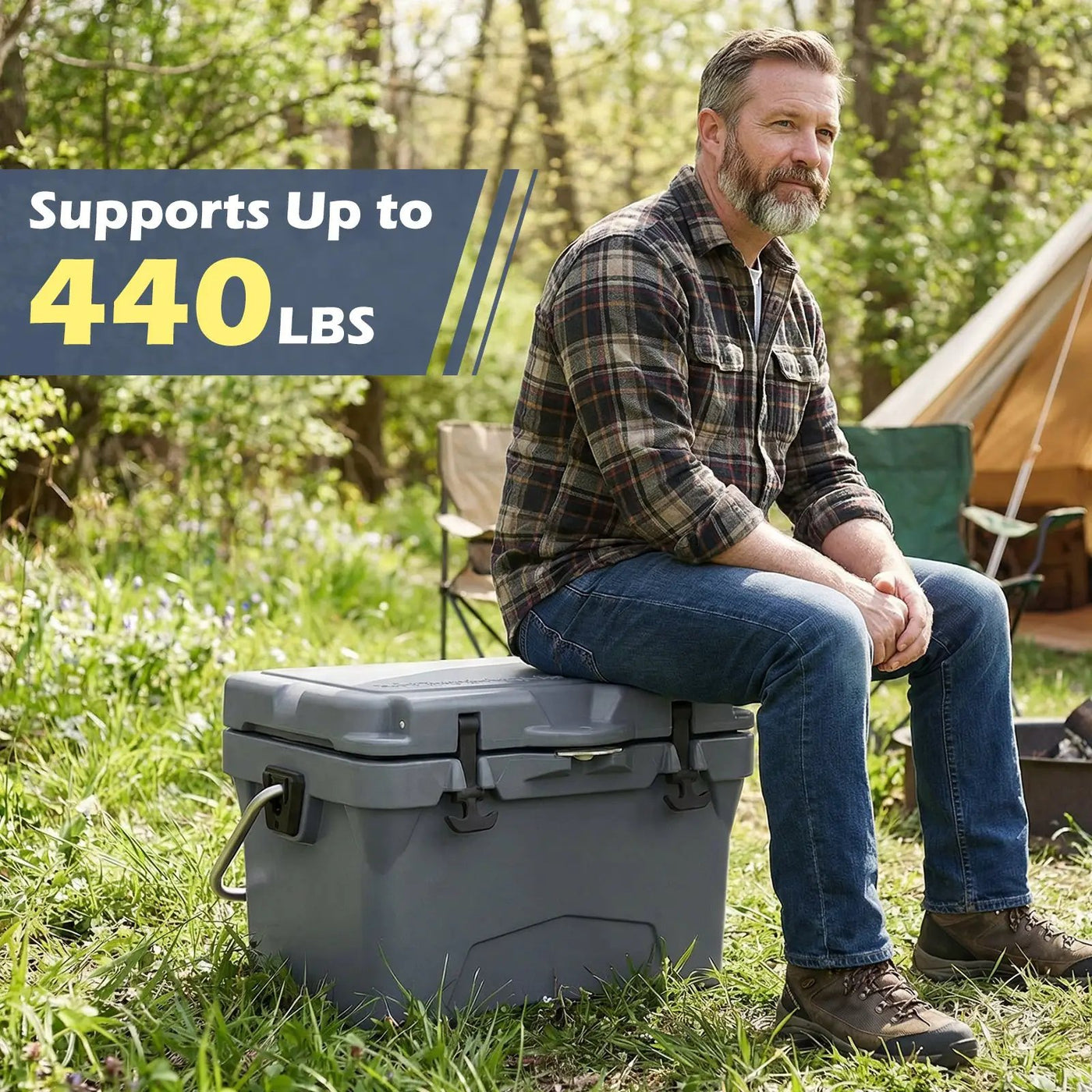 20 Quart Portable Hard Cooler with Built-in Ruler and Bottle by DirectDeals