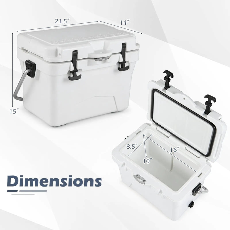 20 Quart Portable Hard Cooler with Built-in Ruler and Bottle by DirectDeals