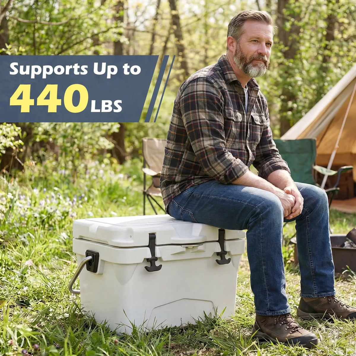 20 Quart Portable Hard Cooler with Built-in Ruler and Bottle by DirectDeals