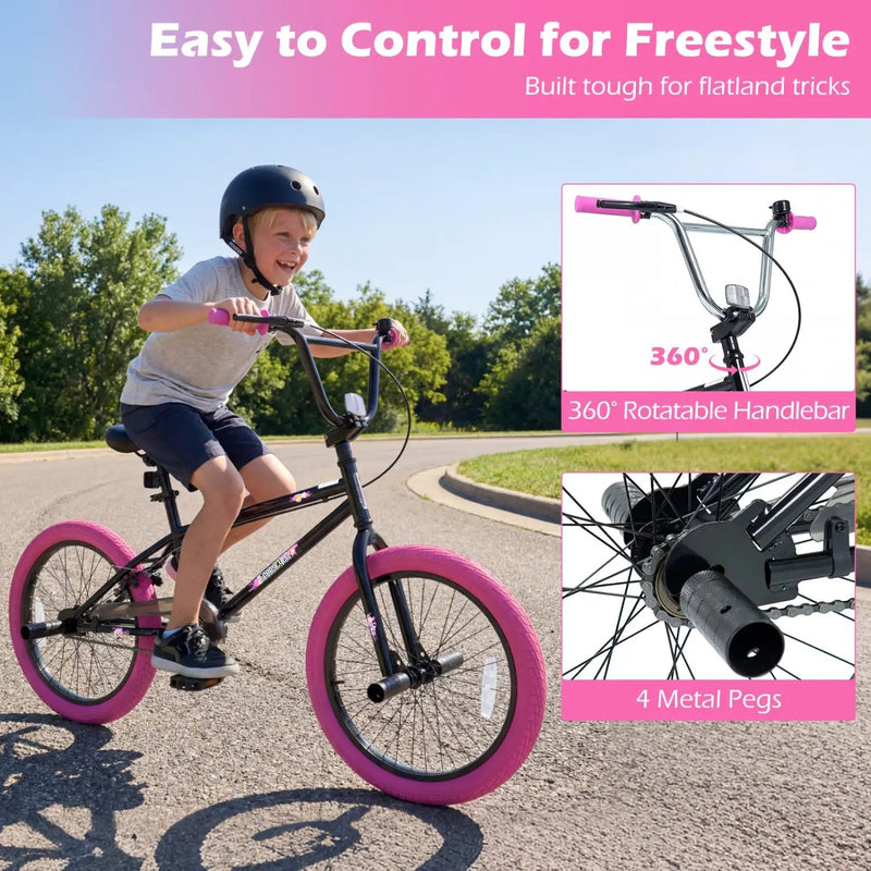 20" Trick Bicycle with 360 Degree Steering and Adjustable Seat for Kids and Teens by DirectDeals