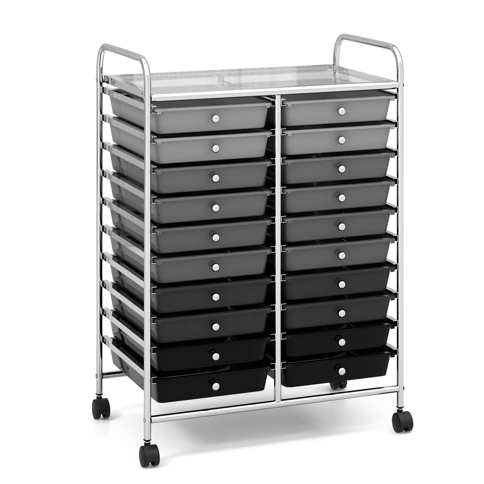 20 Drawers Rolling Storage Cart Studio Organizer-Black & Gray by DirectDeals