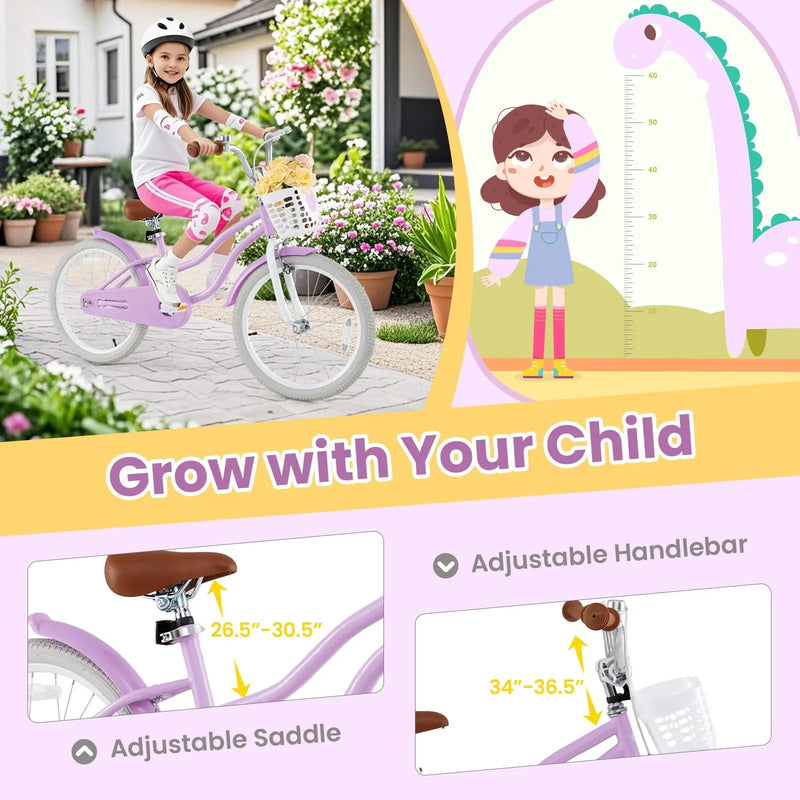 20 Inch Adjustable Kids Bike with 2 Brake System by DirectDeals