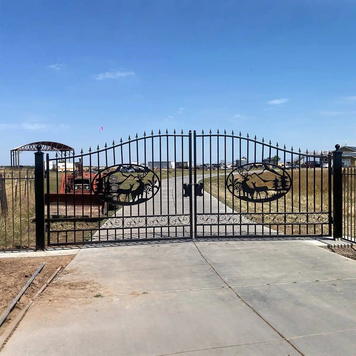 20x8 ft Steel Dual Swing Driveway Gate by Chery Industrial