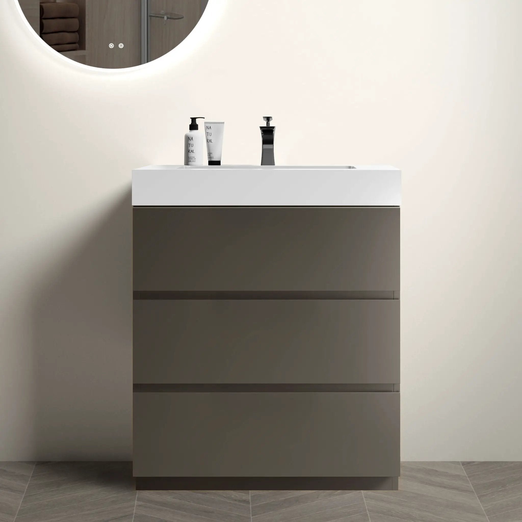 Alice - Bathroom Vanity With Sink, Large Storage Freestanding Bathroom Vanity For Modern Bathroom, One-Piece Sink Basin Without Drain And Faucet by Unique Piece Furniture