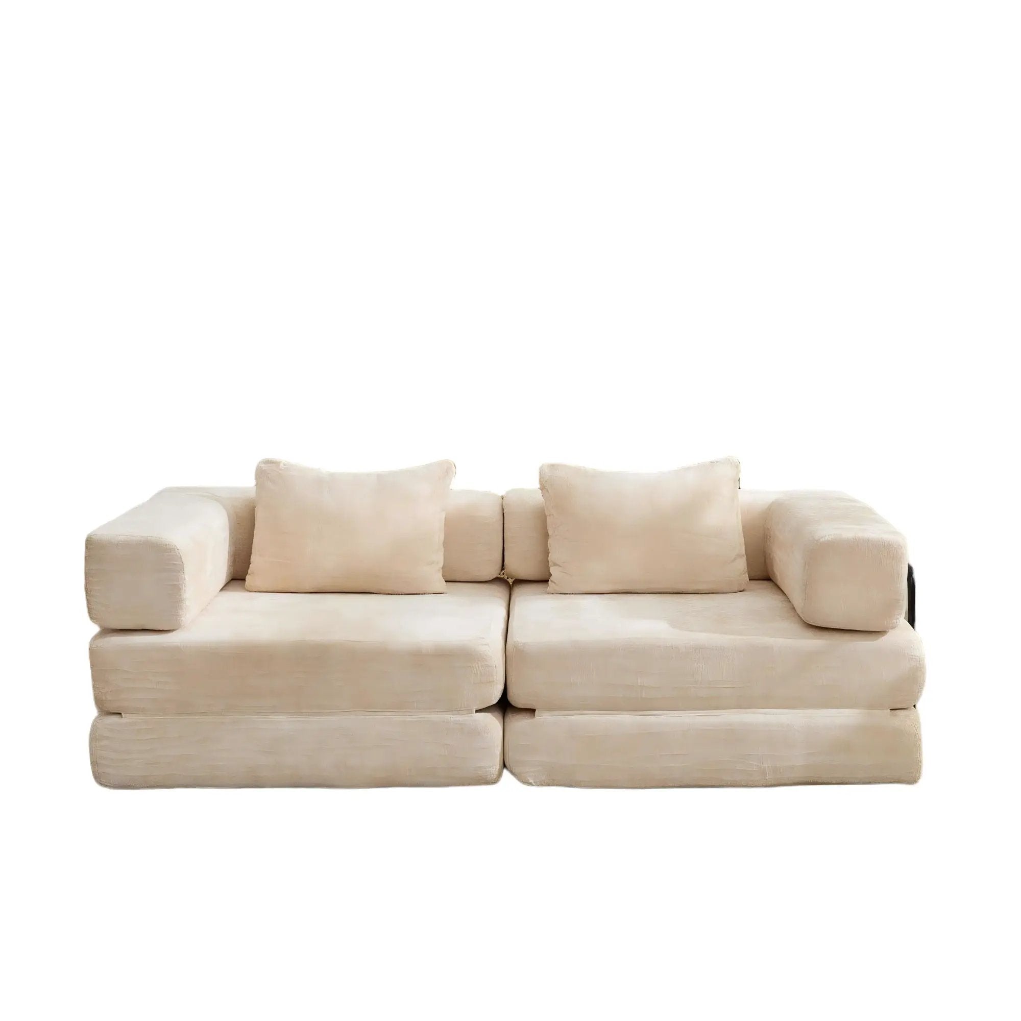 Convertible Floor Sofa Bed With Pillow Back Support Armrest by Unique Piece Furniture